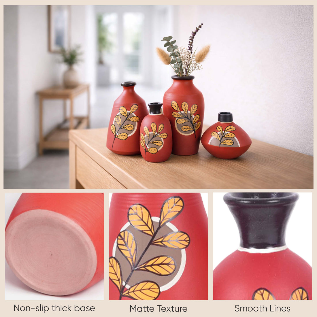Scarlet Garden Terracotta Vase S04 (4x4x5)