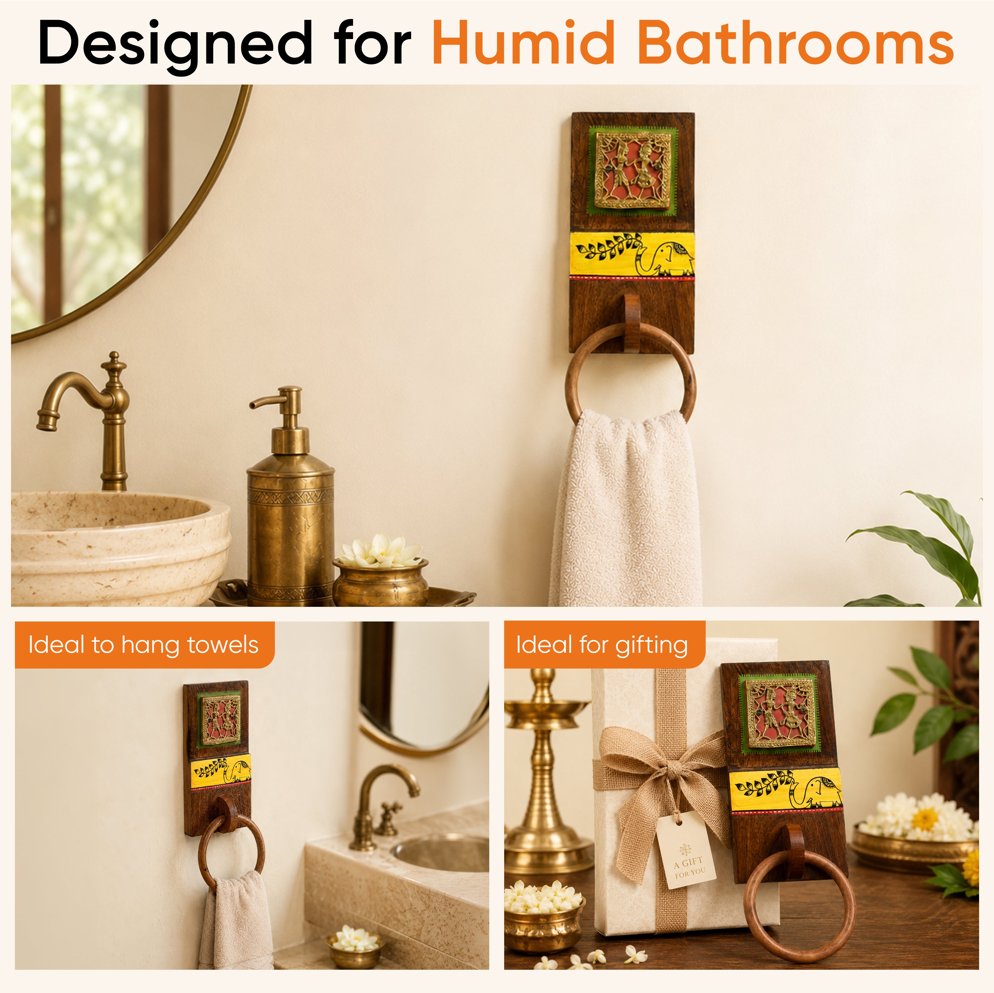 Yellow Elephant Towel Hanger (4x2.2x11)