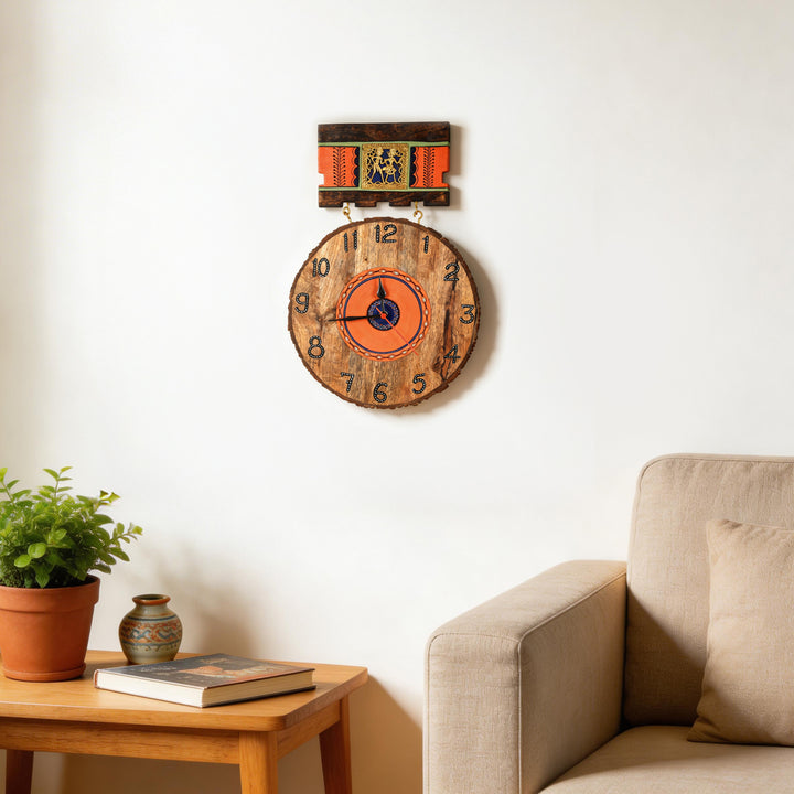 Handcrafted Hanging Wall Clock (11x1x16)