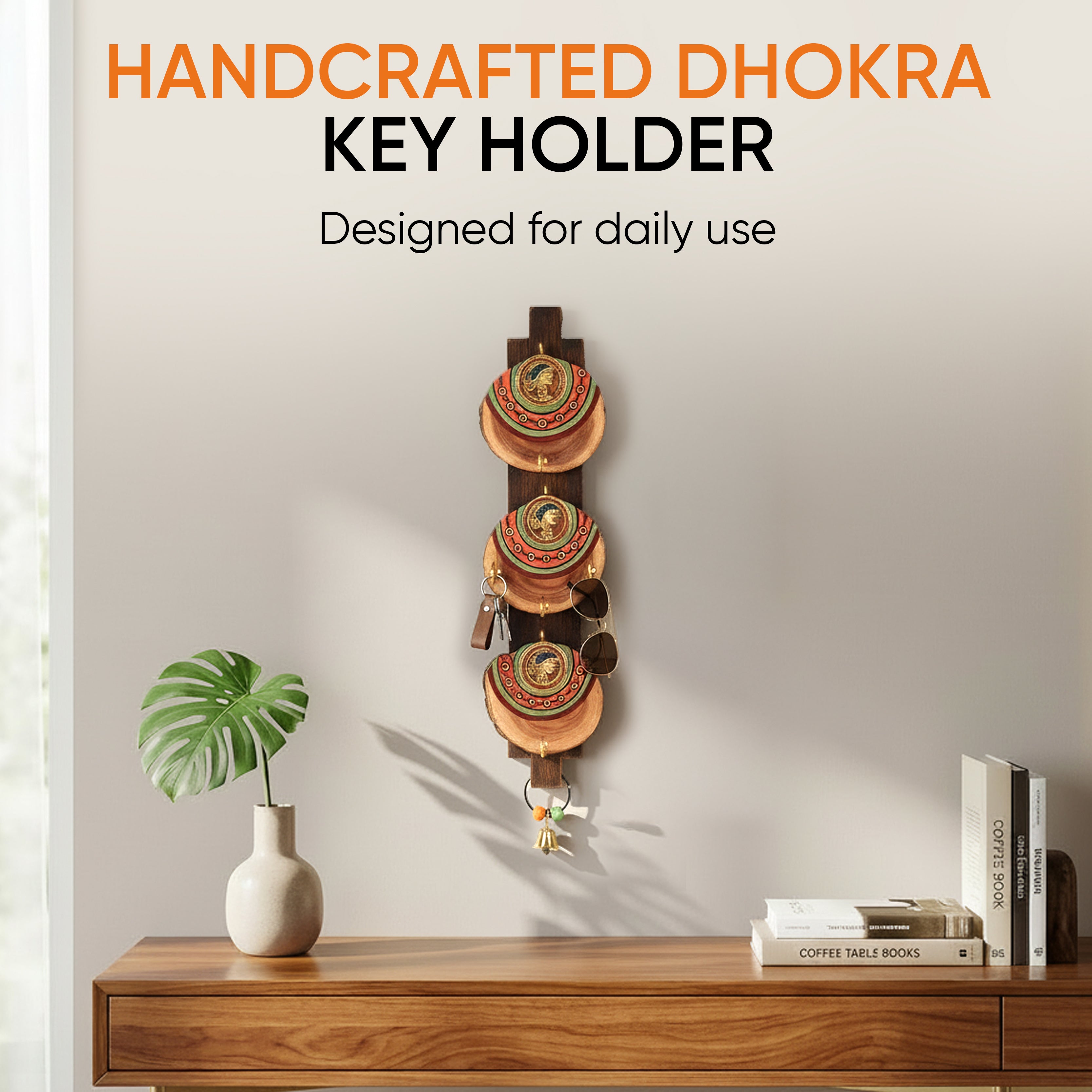 Handcrafted Dhokra Art Wall Decor Panel (3x1.25x14.5)