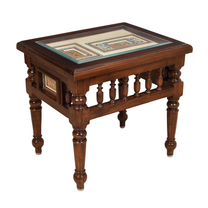 Yuva-I End Table in Teakwood with Walnut Finish