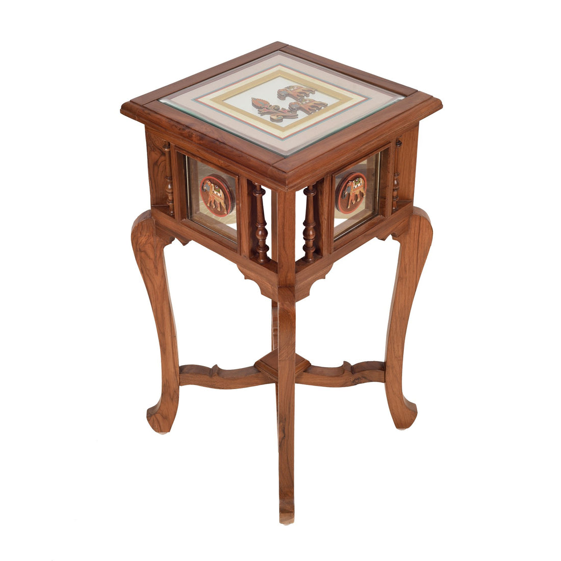 Nirvan-I End Table in Teakwood with Walnut Finish