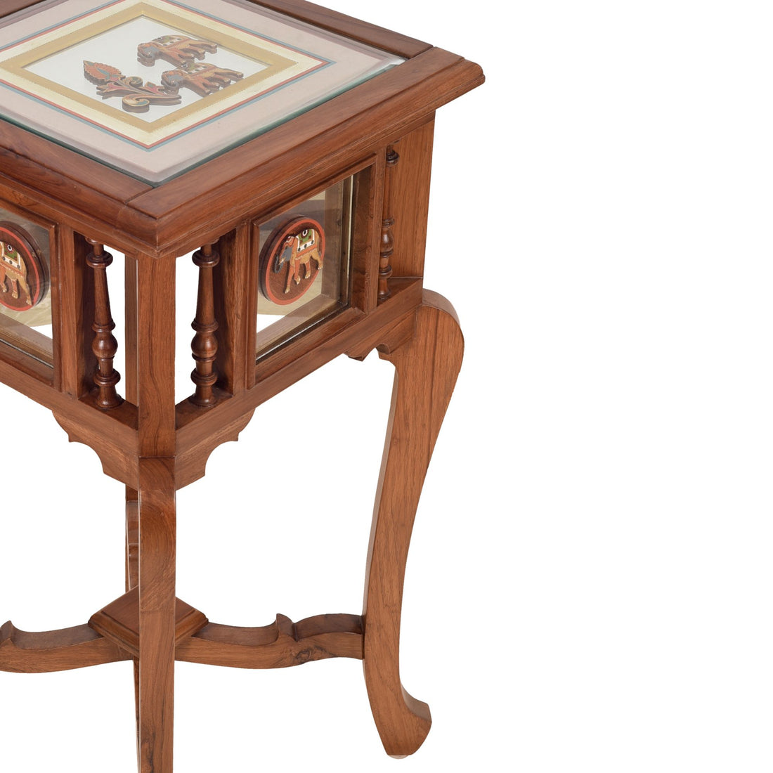 Nirvan-I End Table in Teakwood with Walnut Finish