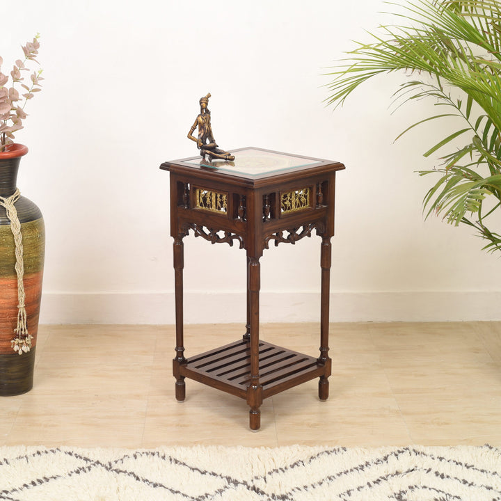 Onyx End Table in Teakwood with Walnut Finish (15.5x15.5x30)