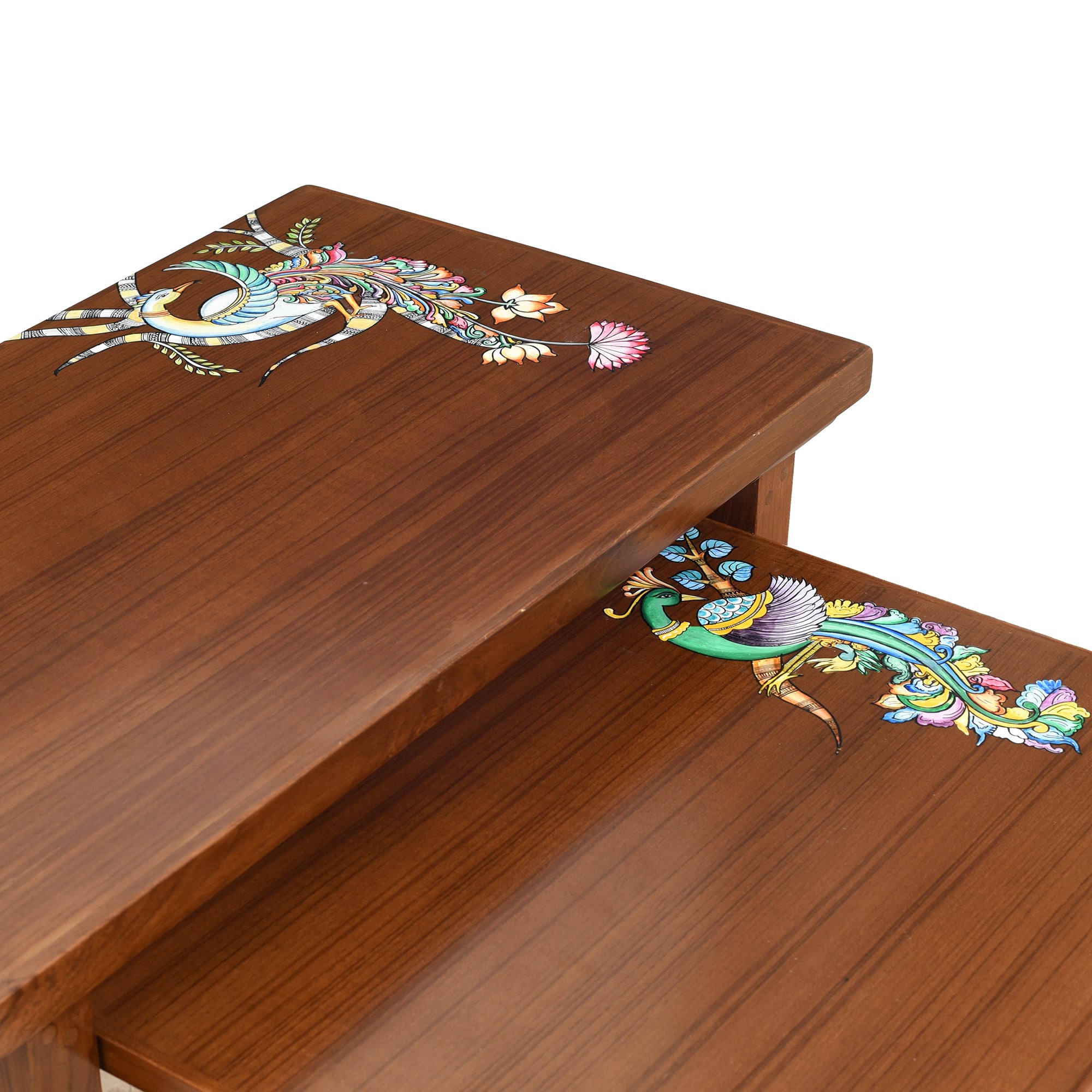 Mimo-I Nest of Tables in Teakwood with Walnut Finish (Set of 2)