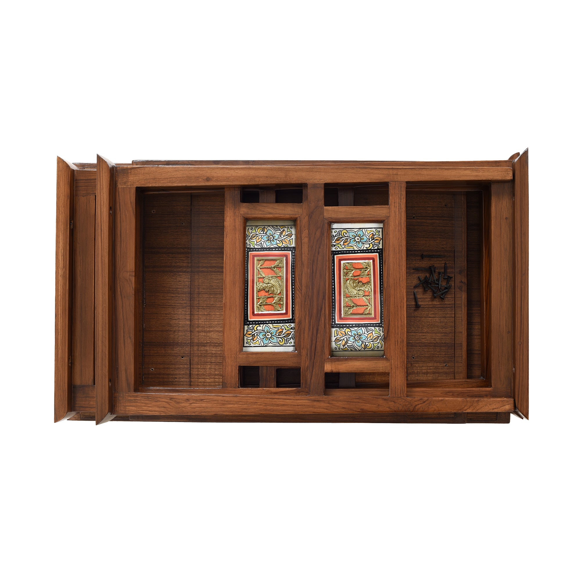 Mimo-II Nest of Tables in Teakwood with Walnut Finish (Set of 2)