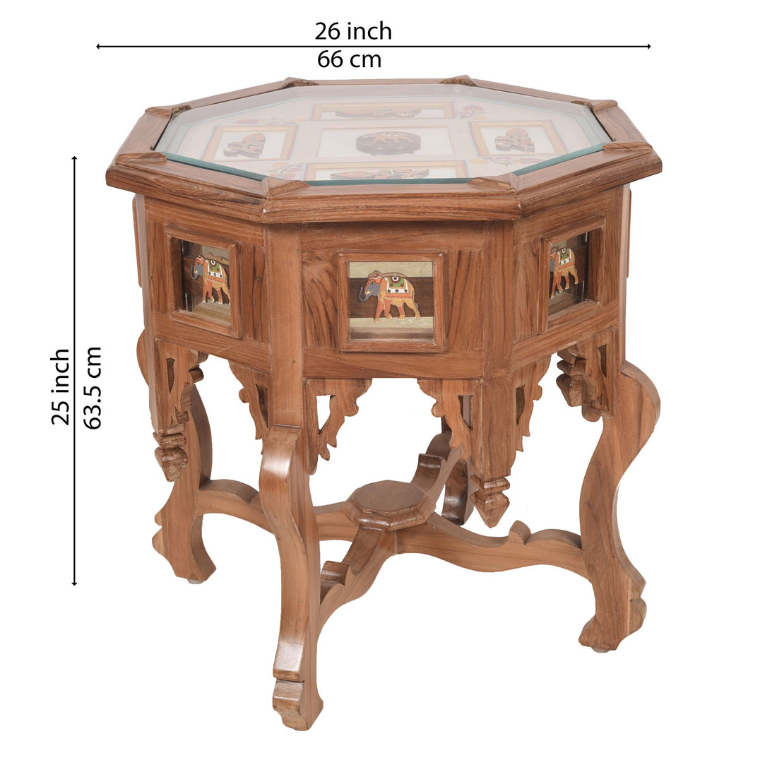 Kabana Round End Table in Teakwood with Walnut Finish