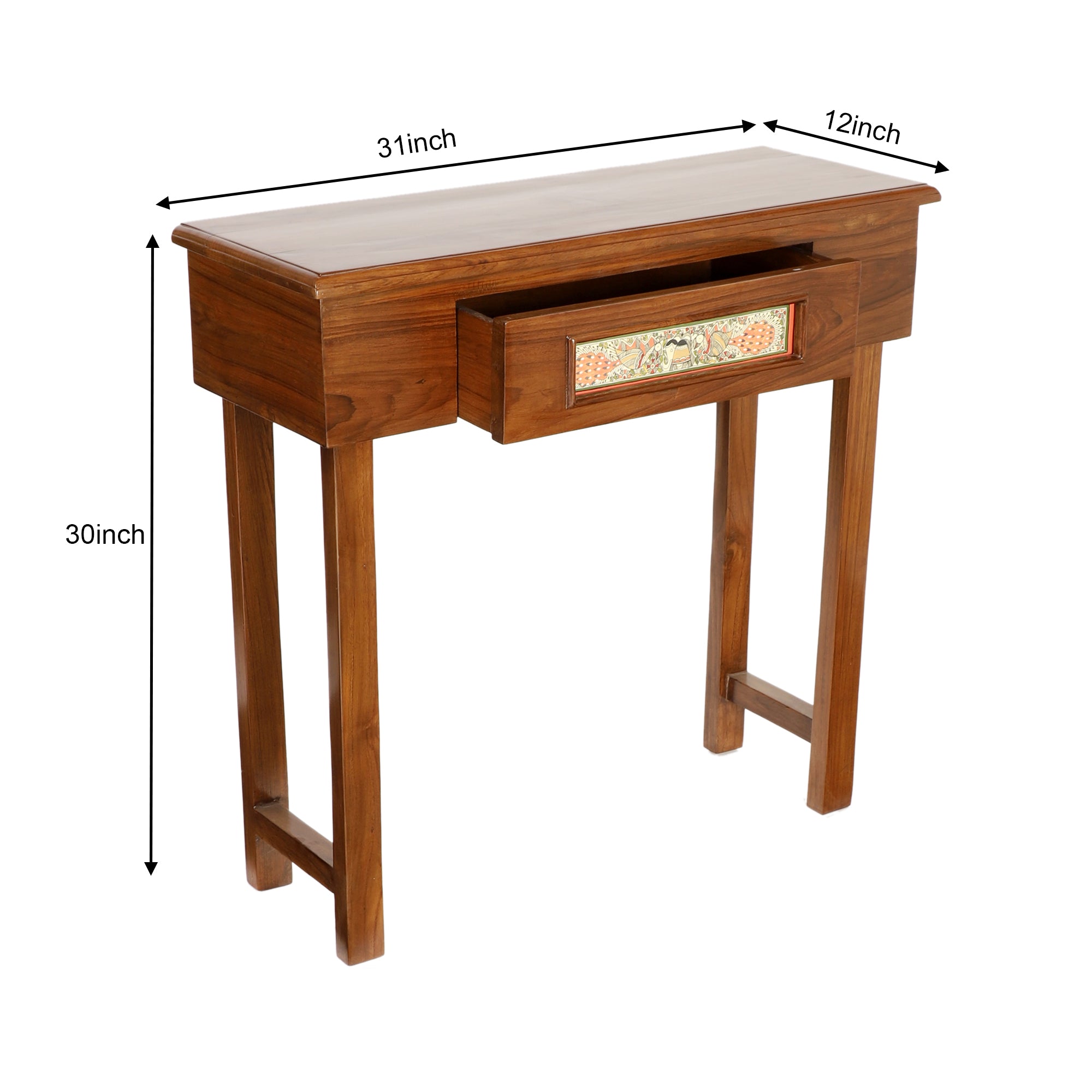 Daisy Console Table in Teakwood in Teakwood Finish (31x12x30)