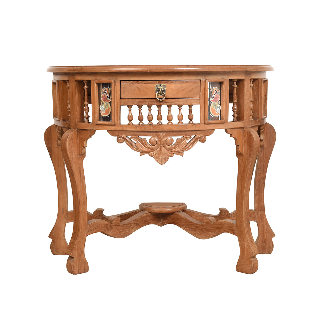 Awadh-Sumer Console Table in Teakwood with Teak Finish