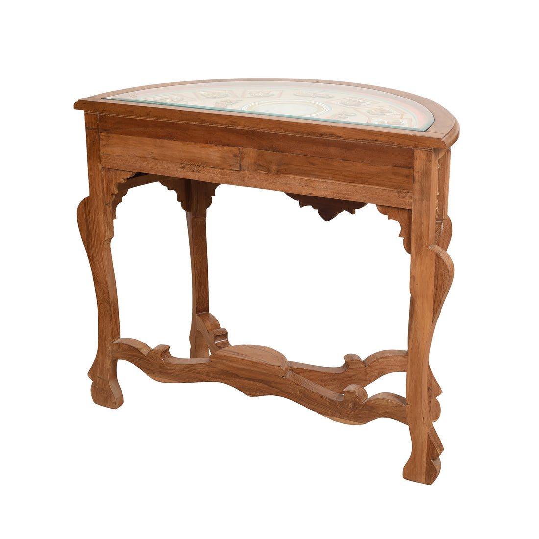 Awadh-Sumer Console Table in Teakwood with Teak Finish