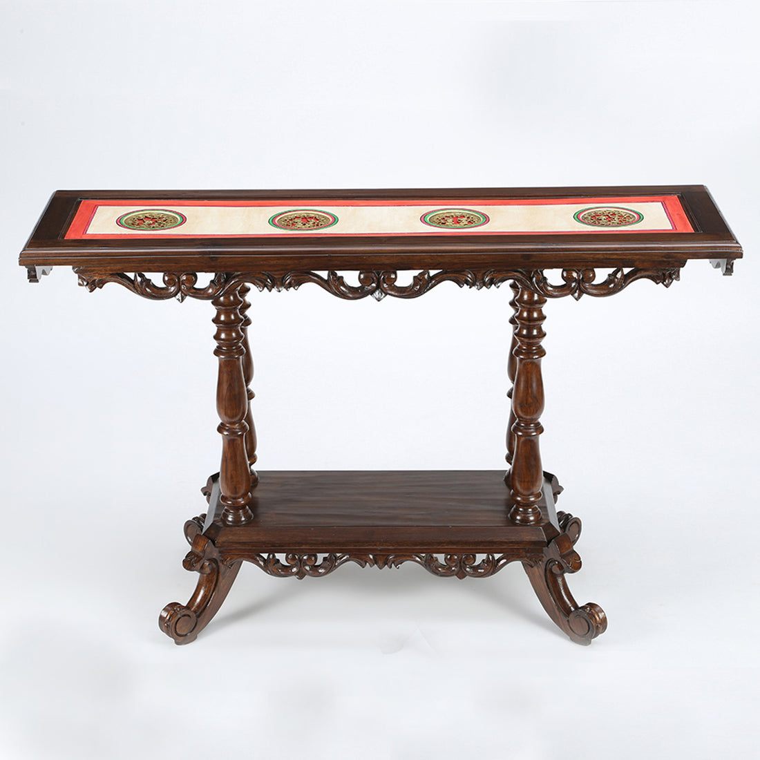 Kria Console Table in Teakwood with Walnut Finish (48x14x30)