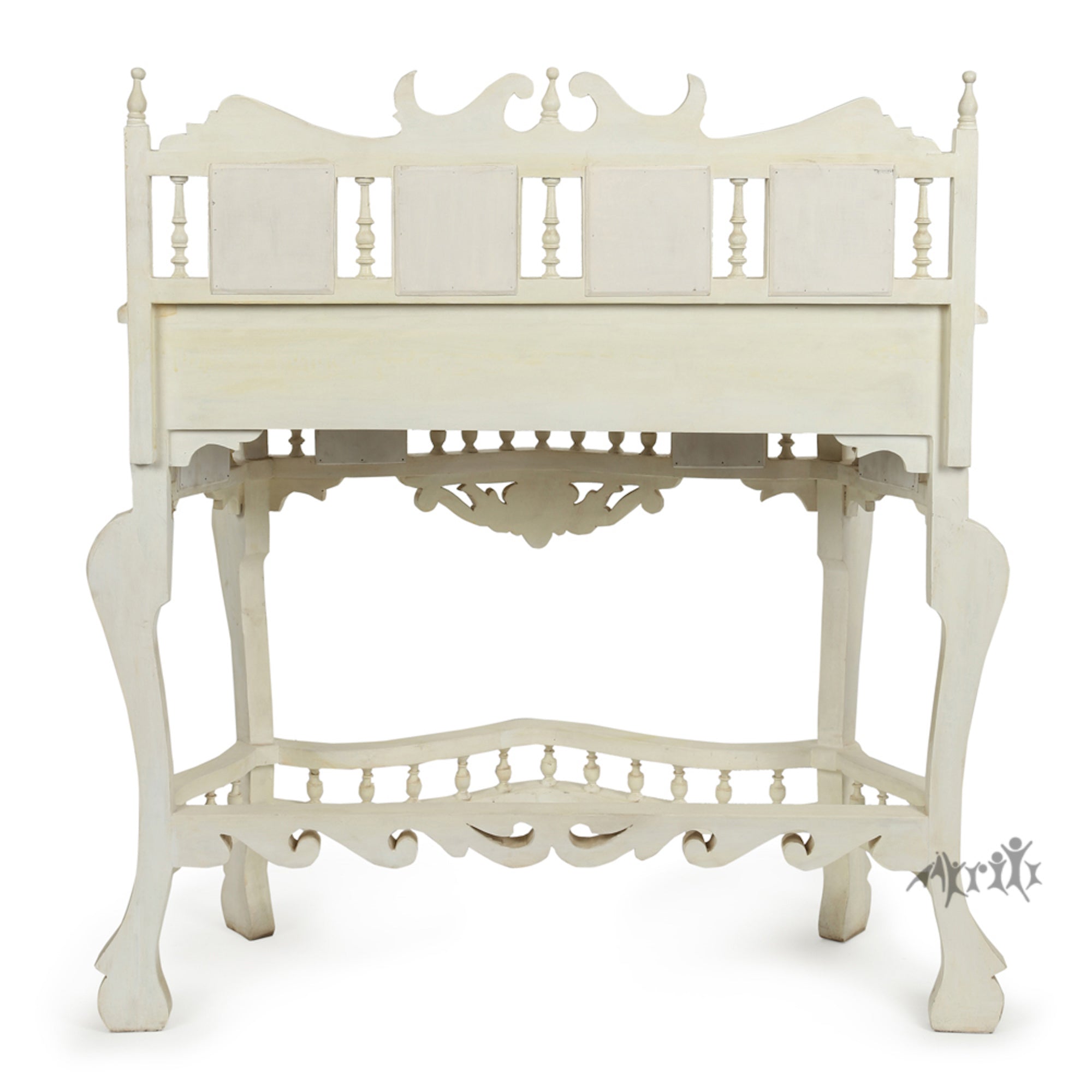 Royal-II Console Table in Teakwood with Ivory Finish (36x16x40)