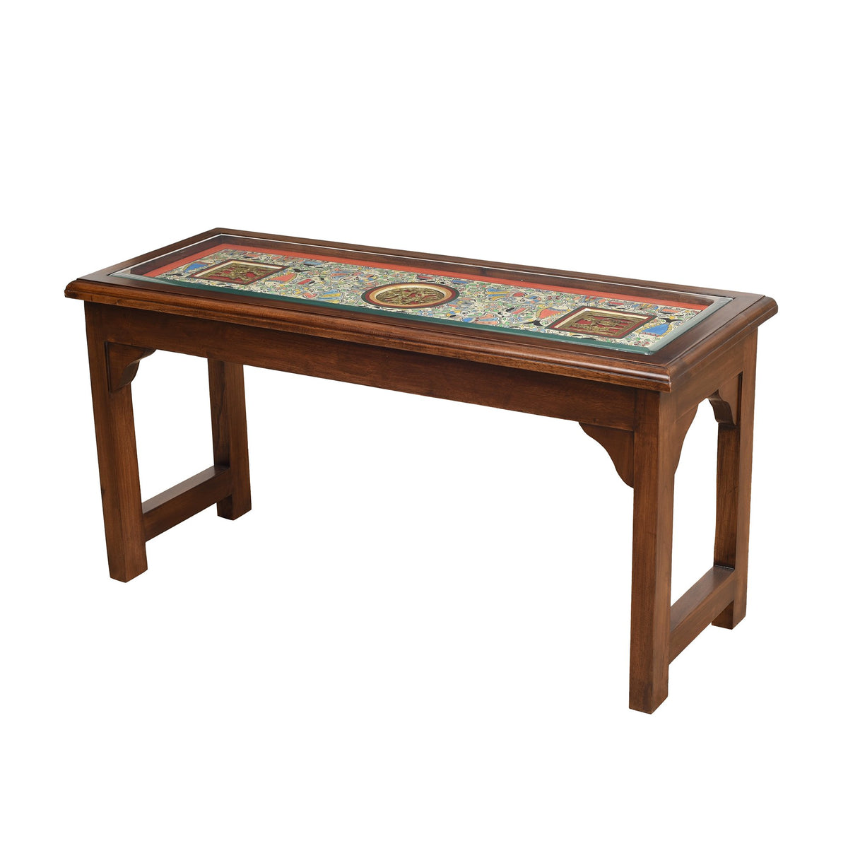 Villy Table with Streight Legs in Teakwood with Walnut Finish – Aakriti ...