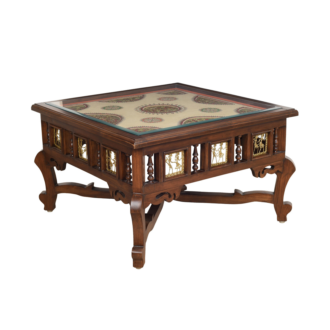 Vaari Coffee Table in Teakwood with Walnut Finish (30x30x18)