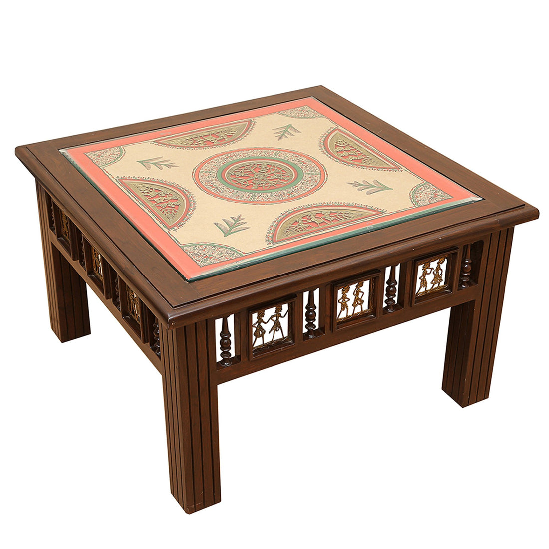 Vaari Coffee Table in Teakwood with Walnut Finish (30x30x18)