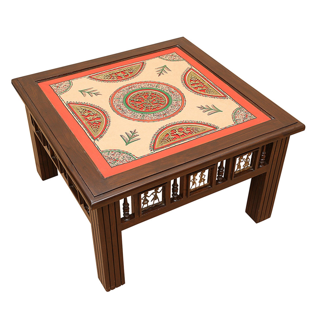 Vaari Coffee Table in Teakwood with Walnut Finish (30x30x18)