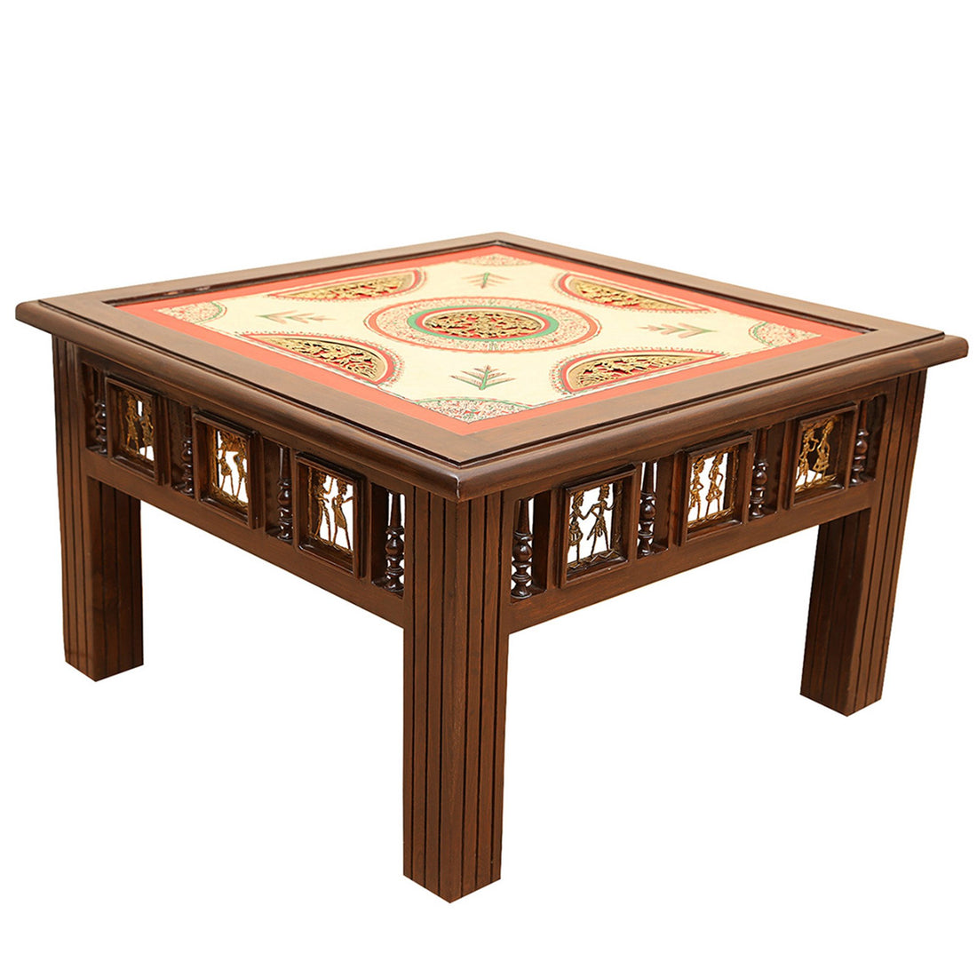 Vaari Coffee Table in Teakwood with Walnut Finish (30x30x18)