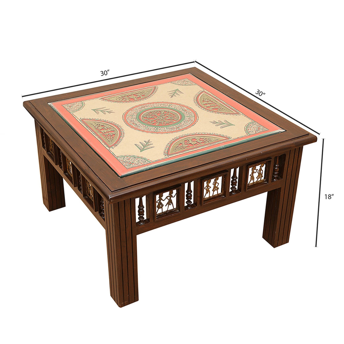 Vaari Coffee Table in Teakwood with Walnut Finish (30x30x18)