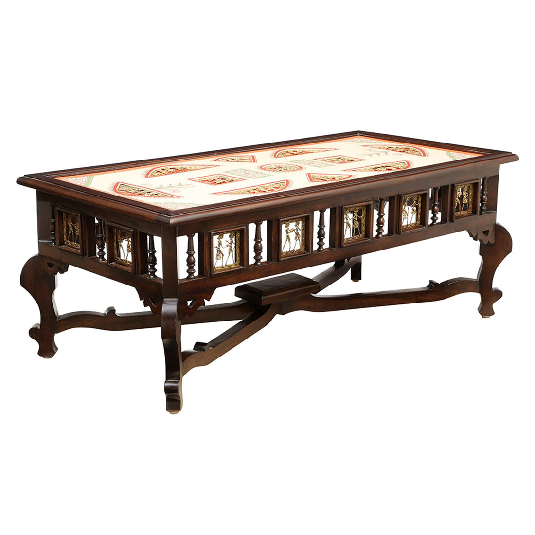 Vanam Coffee Table in Teakwood with Walnut Finish (48x24x18)