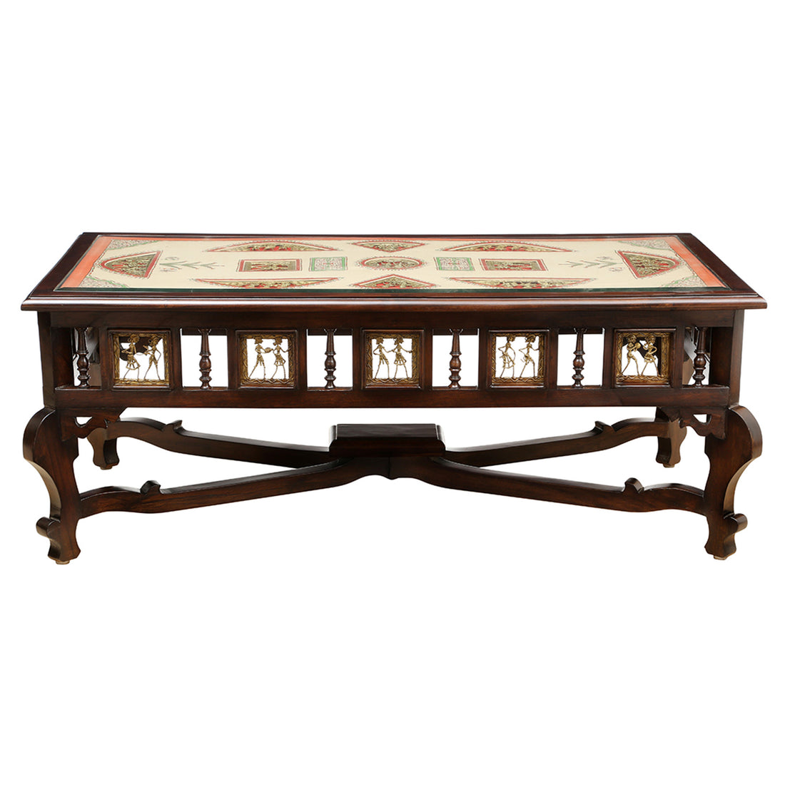 Vanam Coffee Table in Teakwood with Walnut Finish (48x24x18)