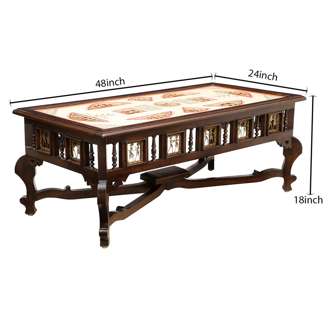 Vanam Coffee Table in Teakwood with Walnut Finish (48x24x18)