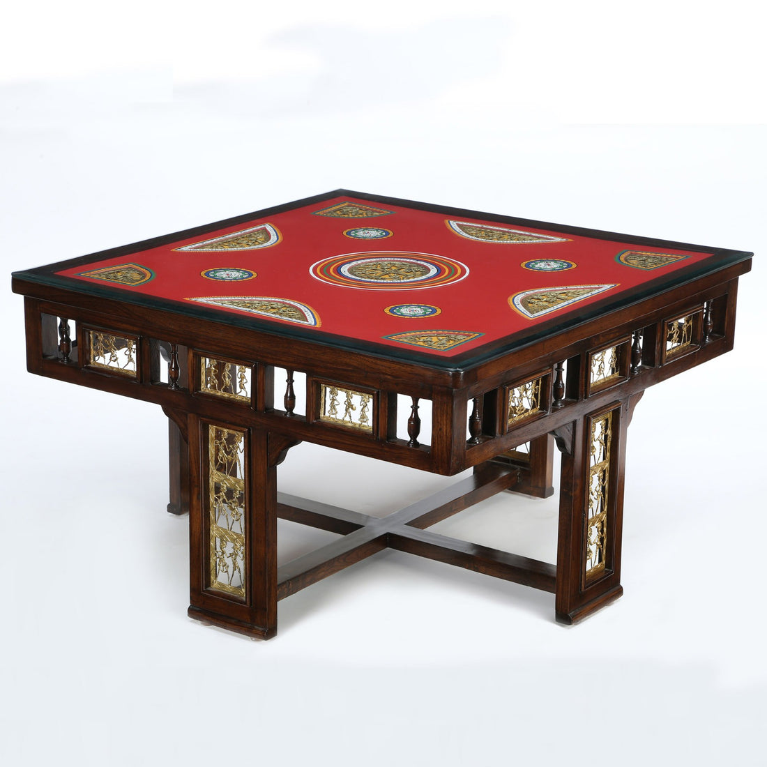 Osho Smart Coffee Table in Teakwood with Walnut Finish (36x36x21)