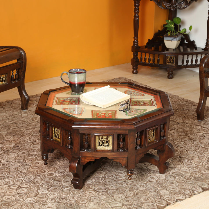 Elba Coffee Table in Teakwood with Walnut Finish (24x24x12)