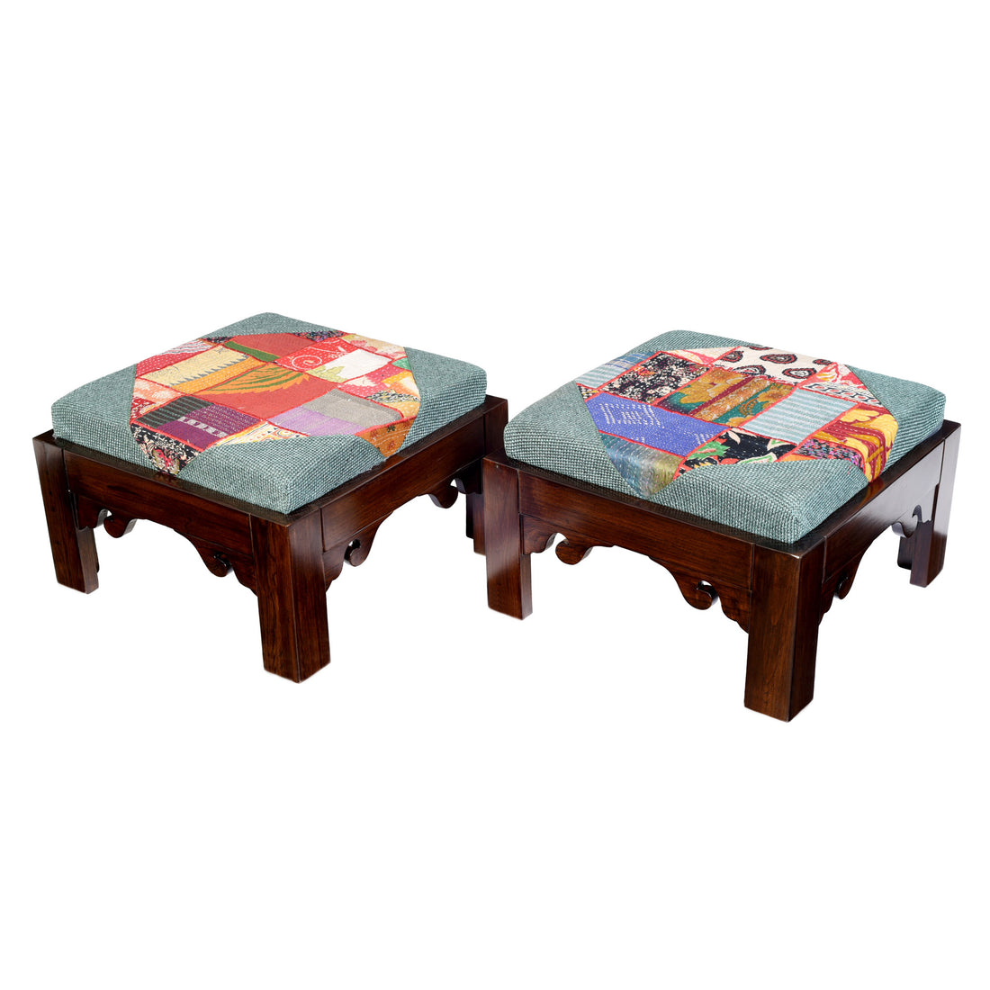 Zenga Two Seater Coffee Table Set in Teakwood with Walnut Finish (39x21x16)