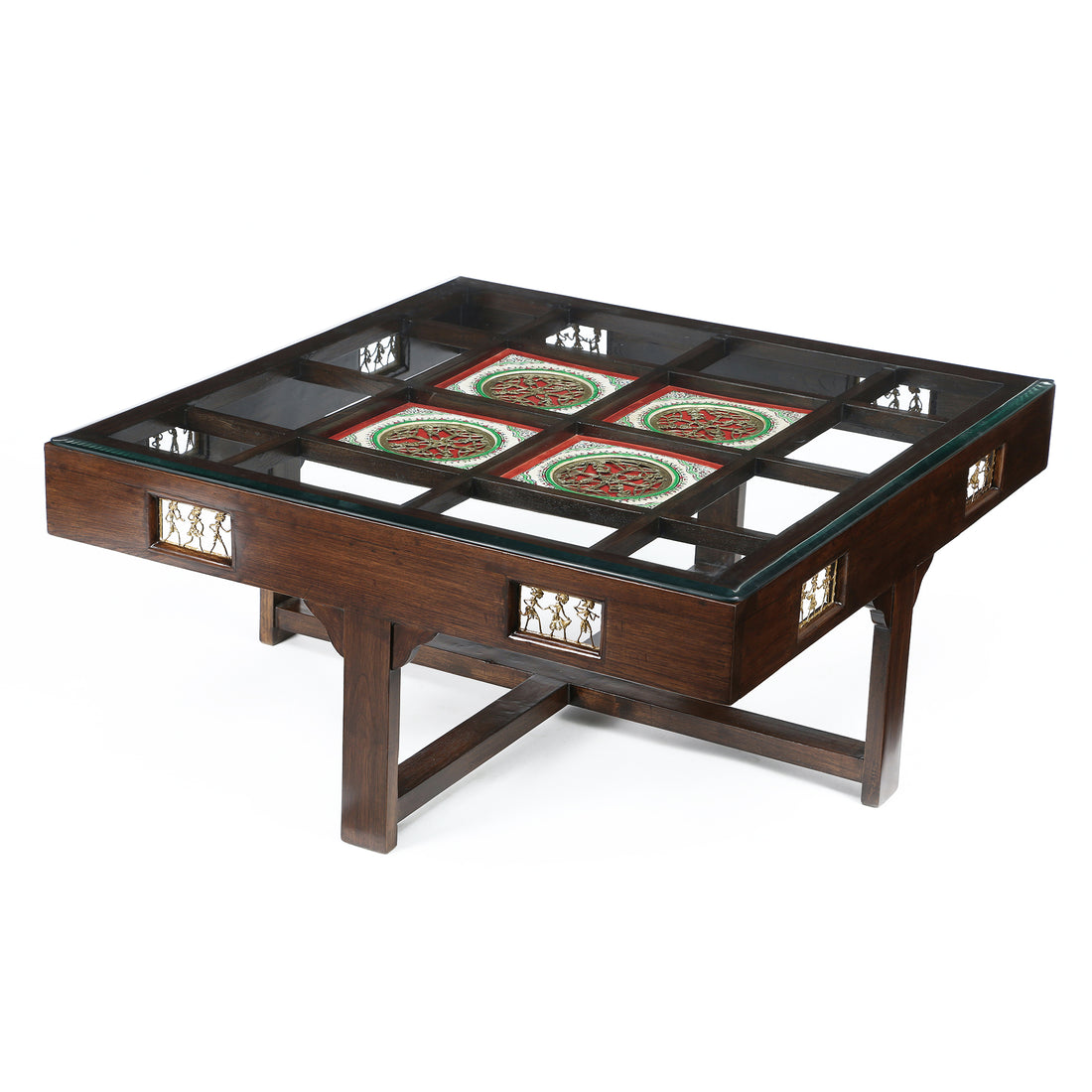 Donna Coffee Table in Teakwood with Walnut Finish (39x39x16)