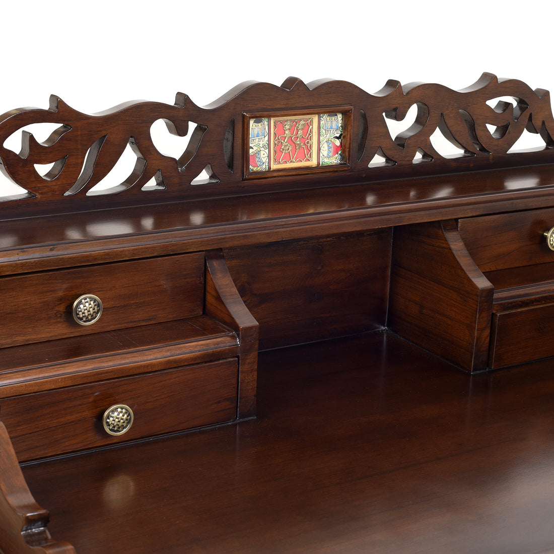 Ohio Study Table in Teakwood with Walnut Matte Finish (42x24x45)