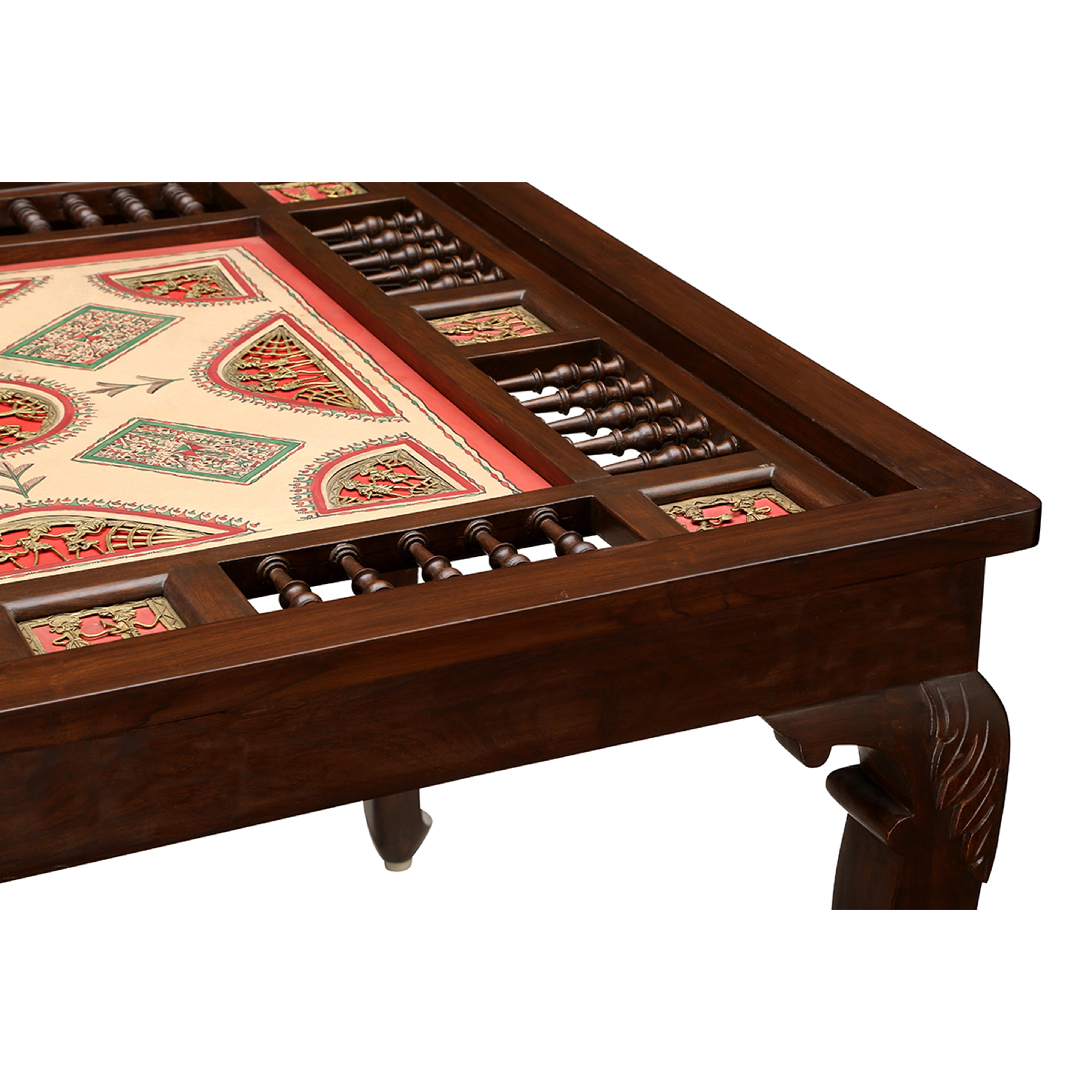 Aurum 4 Seater Dining Set in Teakwood with Walnut Finish (42x42x30)