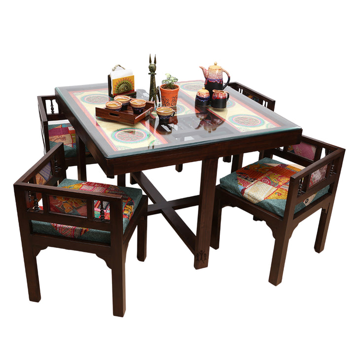 Mocha Dining Table and 4 Chair Set (42x42x30)