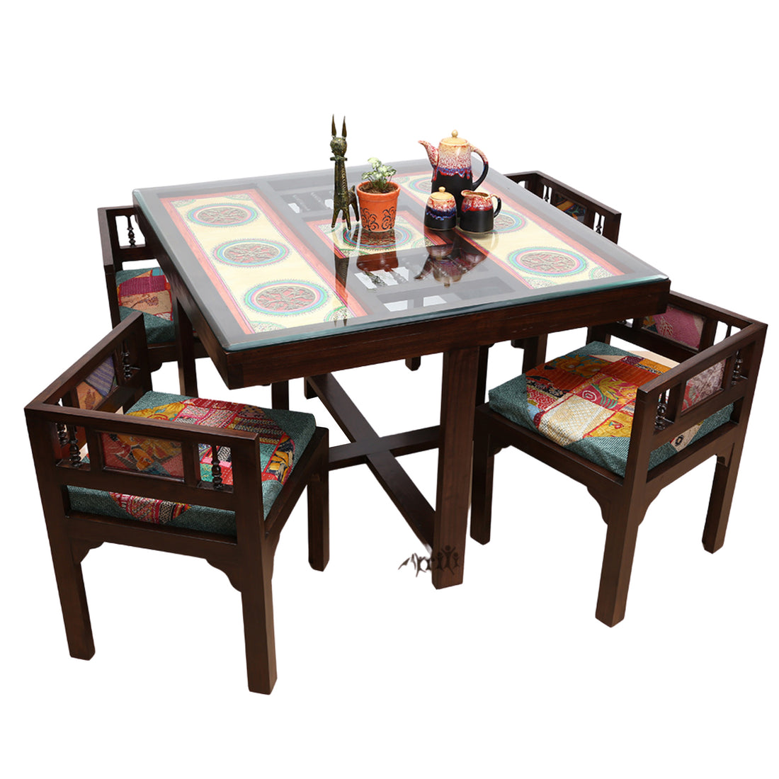 Mocha Dining Table and 4 Chair Set (42x42x30)