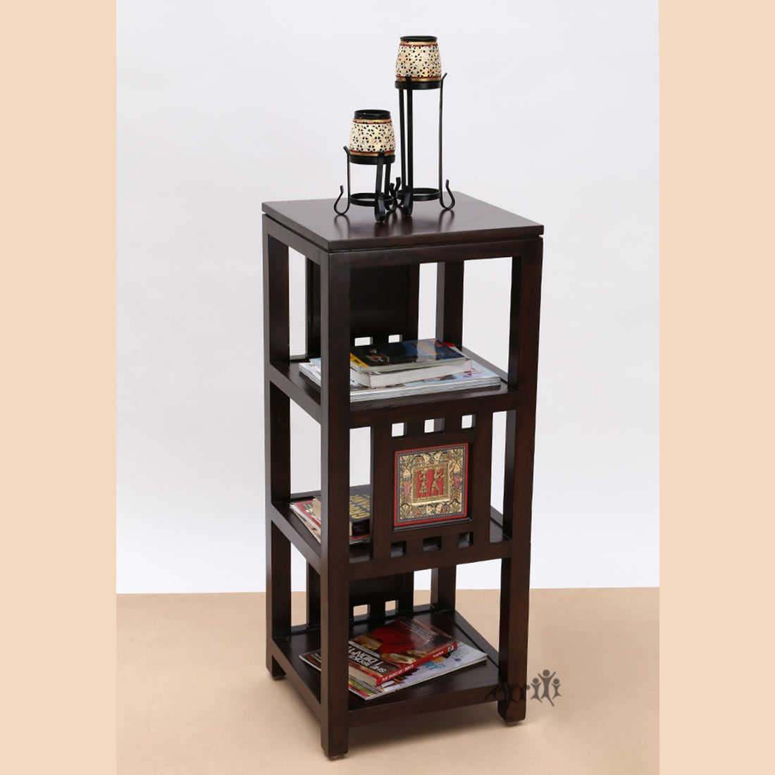 Kindle Magazine Stand in Teakwood with Walnut Finish (15x14x36)