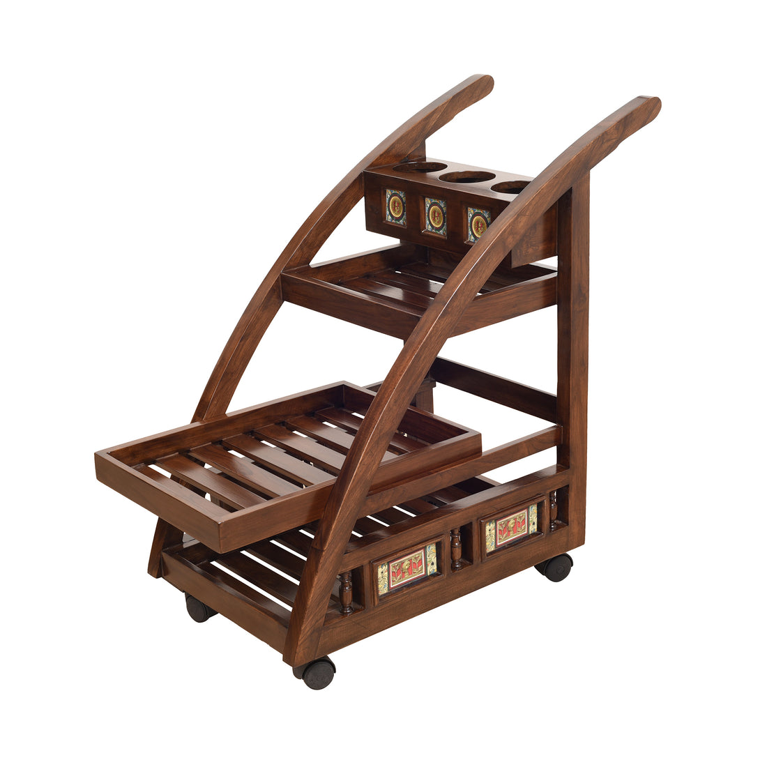 Soma Food Trolly in Teakwood with Walnut Finish