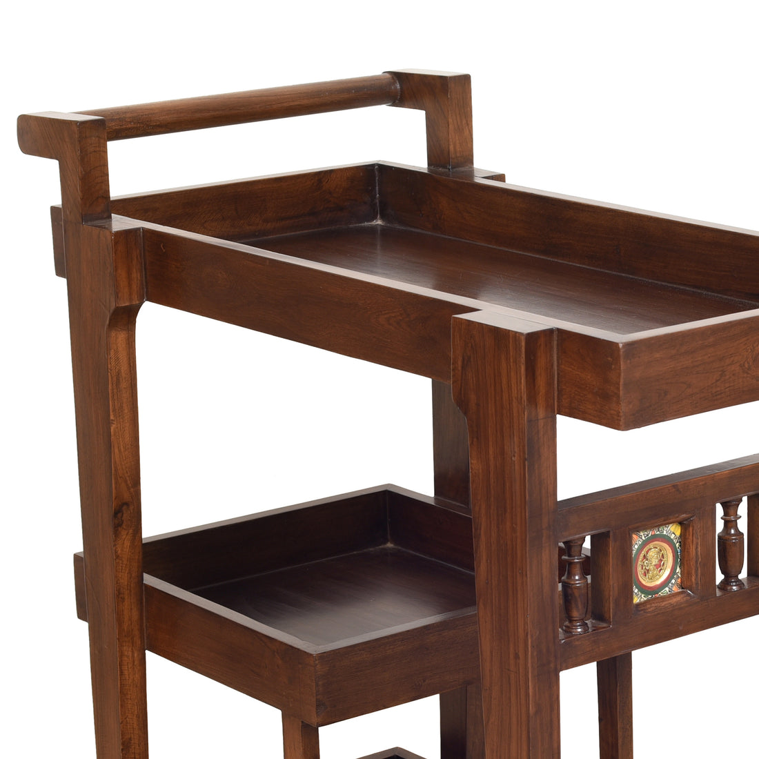 Mouli Food Trolly in Teakwood with Walnut Finish