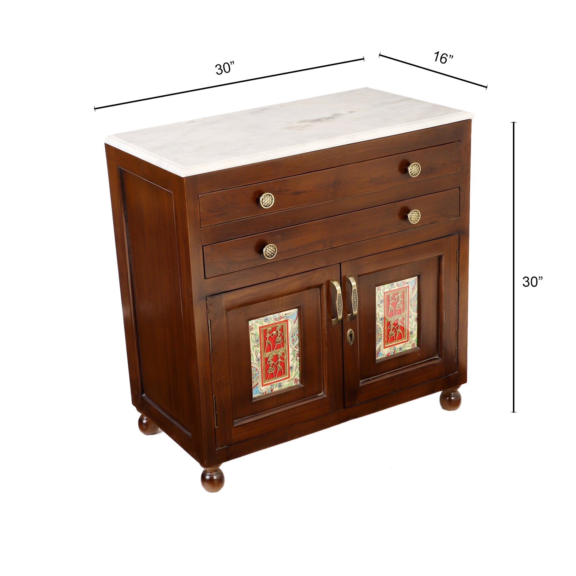 Fema Sideboard in Teakwood with Walnut Finish (30x16x30)