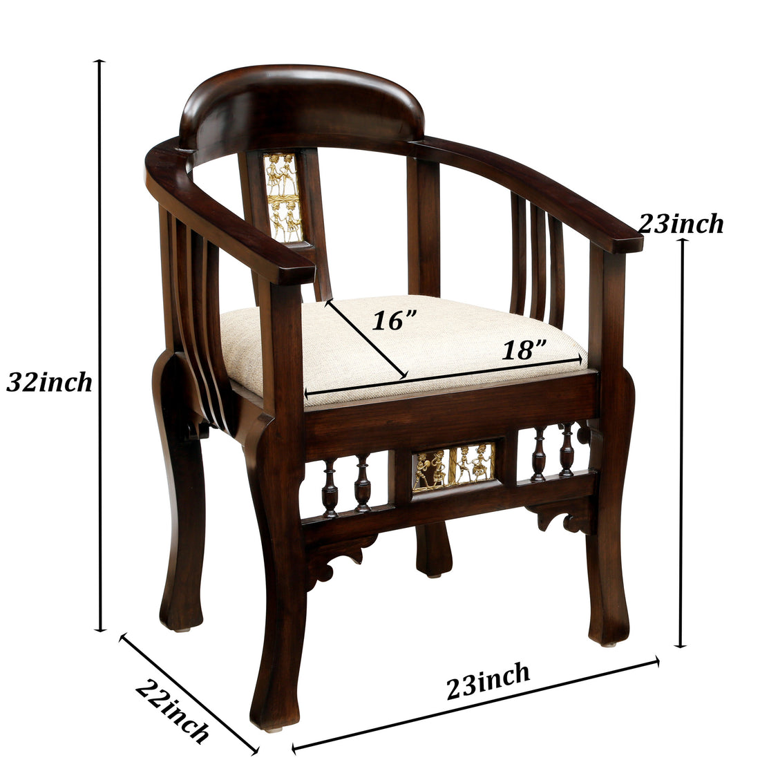 Espa Armchair in Premium Teakwood Walnut Finish