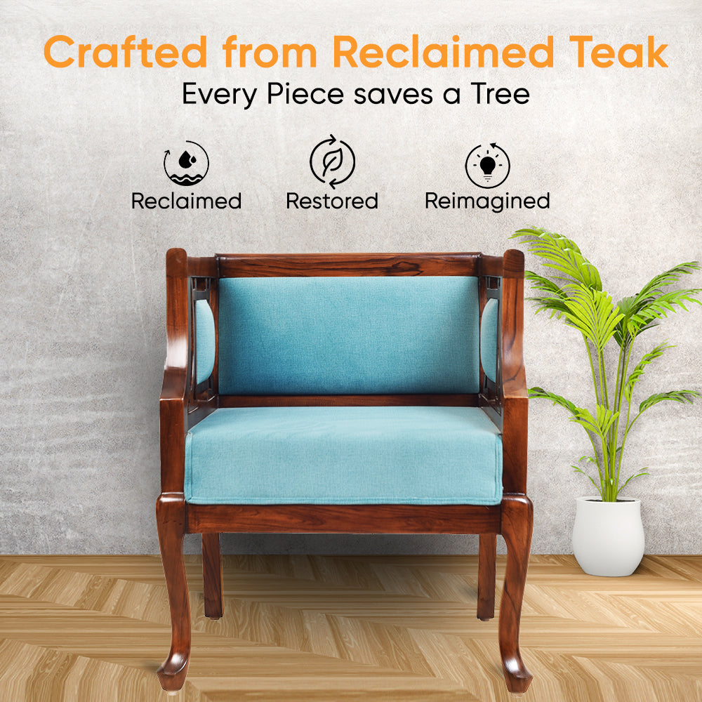 Sumona Single Seater Teak Wood Sofa