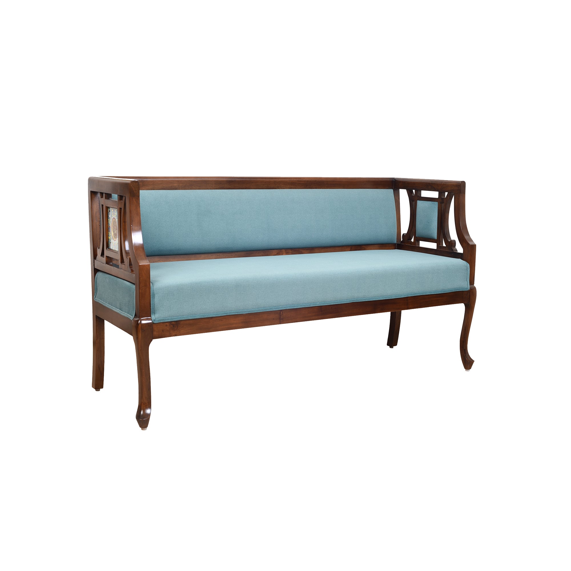 Sumona Two Seater Teak Wood Sofa (48x24x30)
