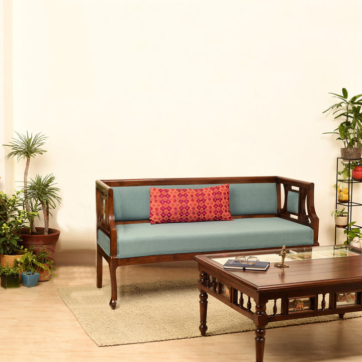 Sumona Two Seater Teak Wood Sofa (48x24x30)