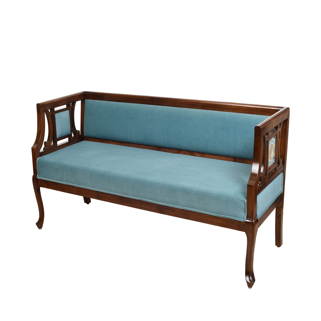 Sumona Two Seater Teak Wood Sofa (48x24x30)
