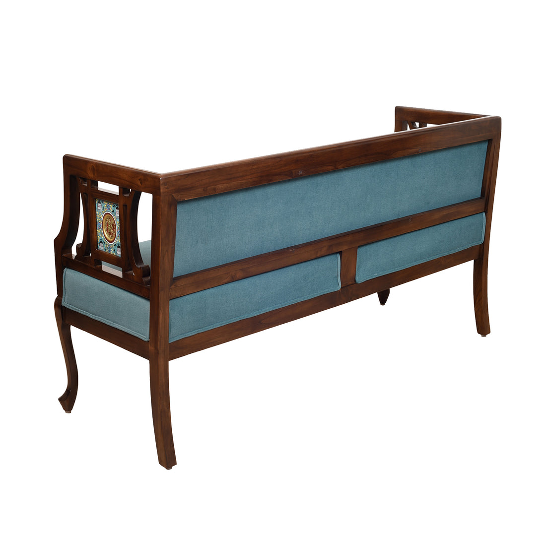 Sumona Two Seater Teak Wood Sofa (48x24x30)