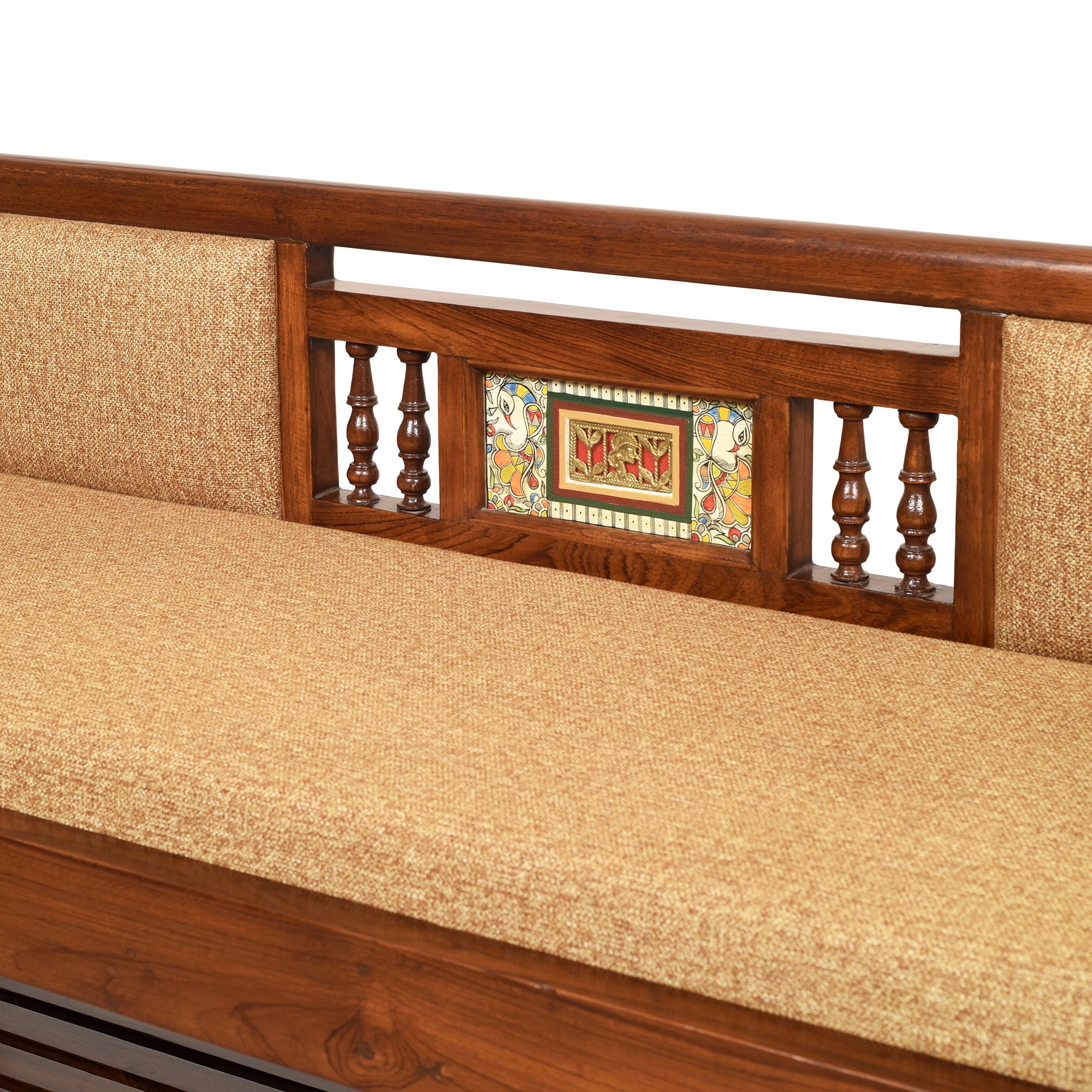 Serena Double Seater Sofa Zen Style in Walnut Colour