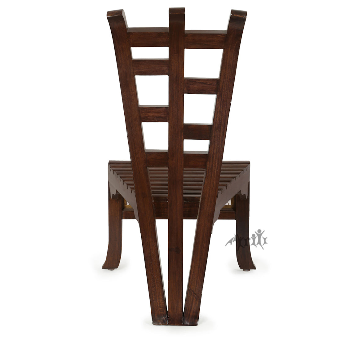 Vitta Slipper Chair in Striped Wood style finished in Walnut Colour (21x19x33)