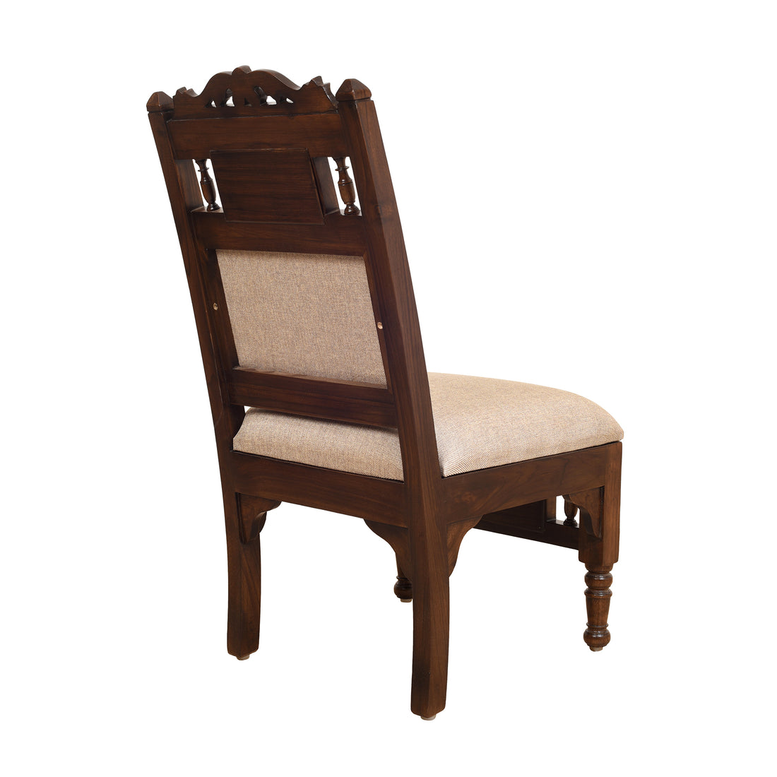 Sumo Lobby Chair (Small) in Teak Wood with Walnut Finish (Beige Seat)