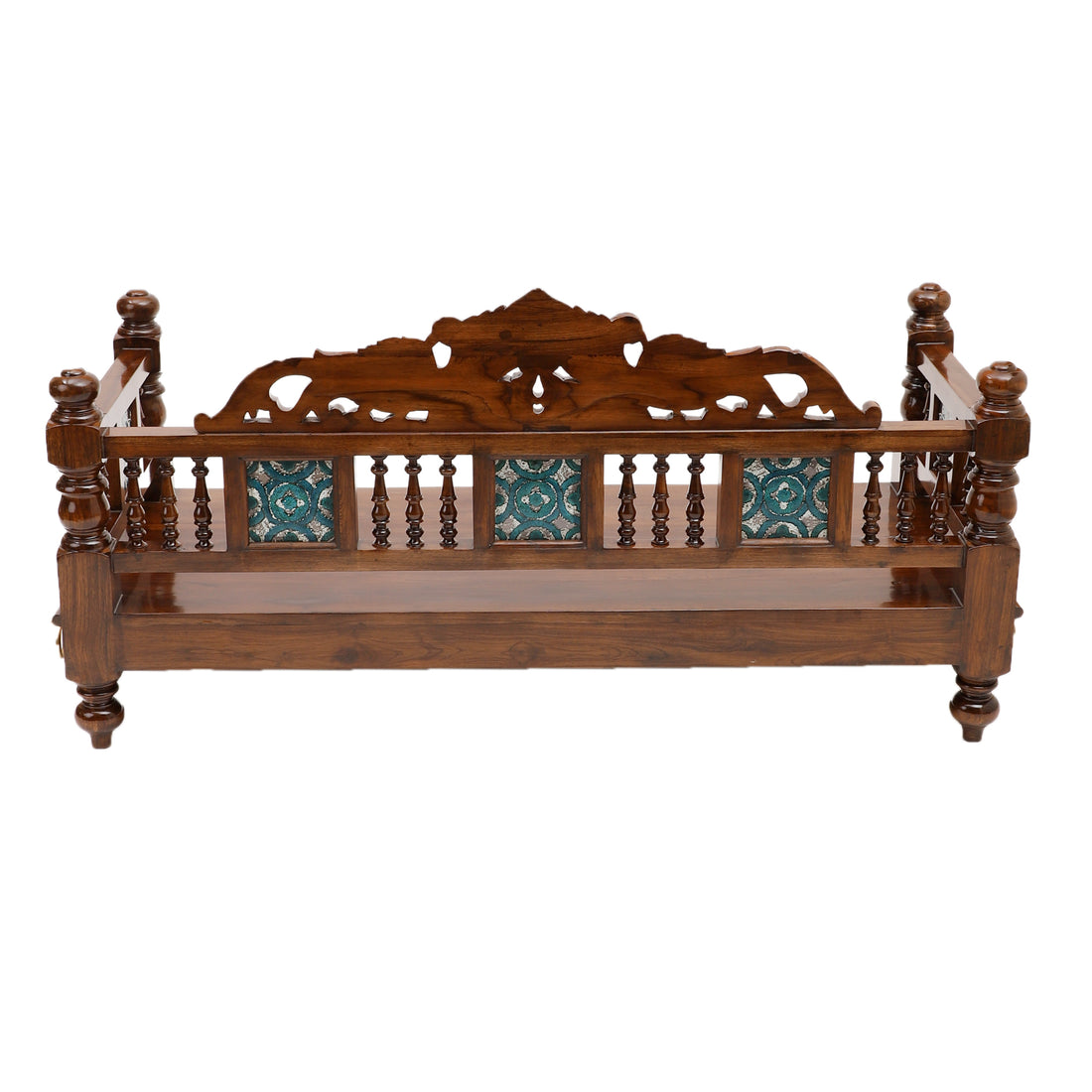 Rukmini Jhoola (Swing)-Teak-Hndcrftd-Classic-Tile work-Walnut (60x26x30)