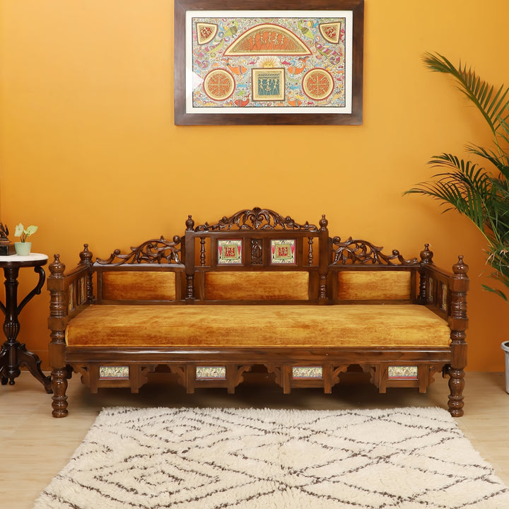 Sultan Takth in Teakwood with Madhubani & Walnut Finish