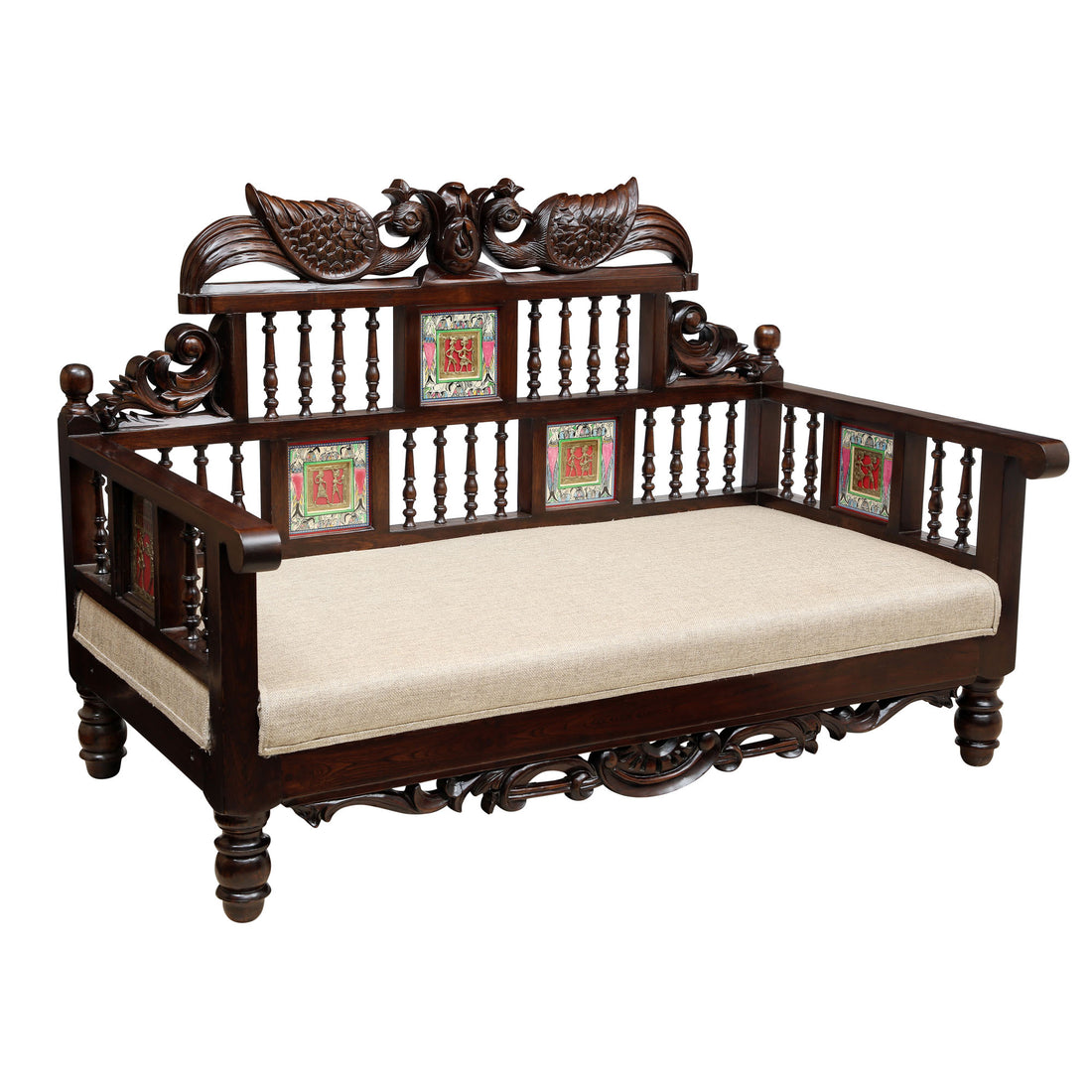 Mallika Couch in Teakwood with Walnut Finish (48x27x33)