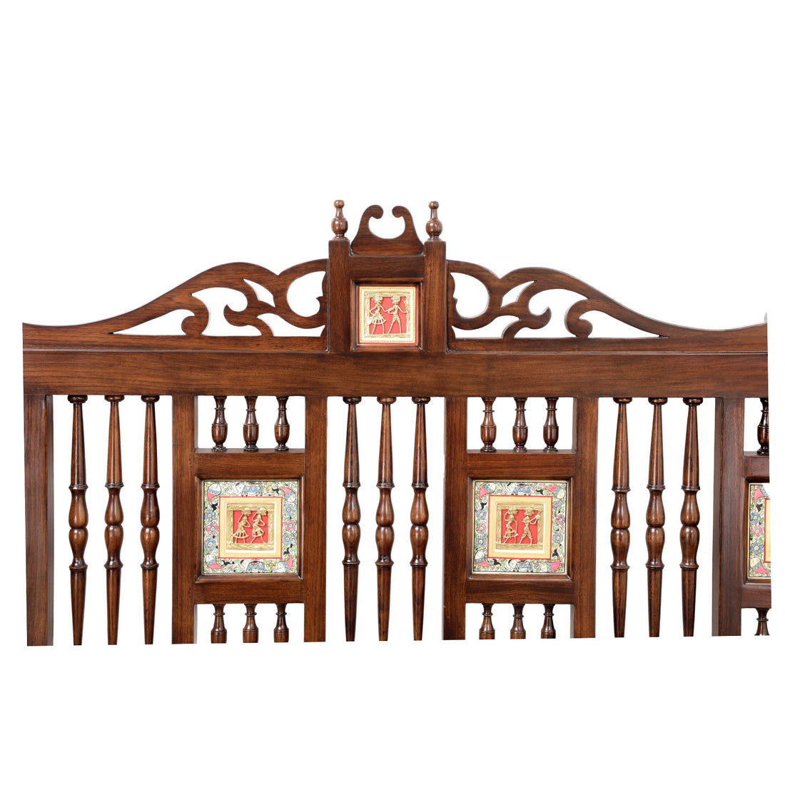 Padmavati King Size Bed In Teakwood-Walnut Finish